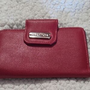 Nautica Red Leather Snap Wallet